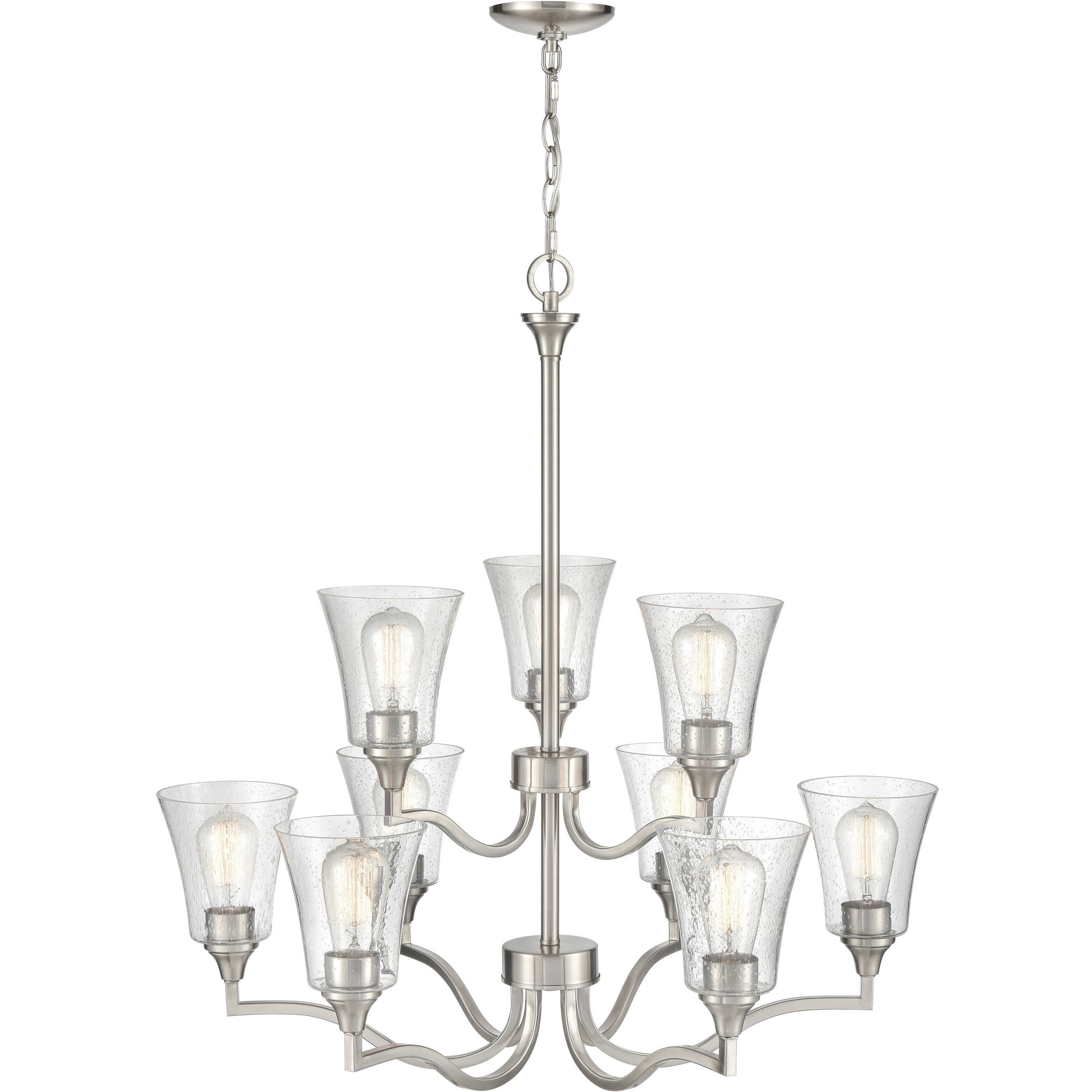Caily 9 Light 31.5 inch Brushed Nickel Chandelier Ceiling Light